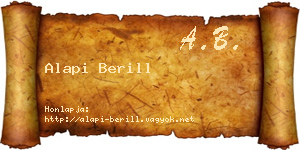 Alapi Berill névjegykártya